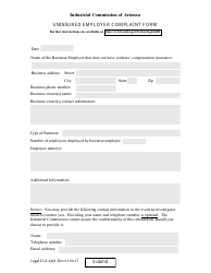 Document preview: Form Legal ICA4401 Uninsured Employer Complaint Form - Arizona