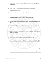 Form Accounting ICA6622 Initial Application for Authority to Self-insure - Arizona, Page 2
