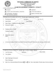 Form Claims ICA0120 Claim for Dependent&#039;s Benefits - Fatality - Arizona