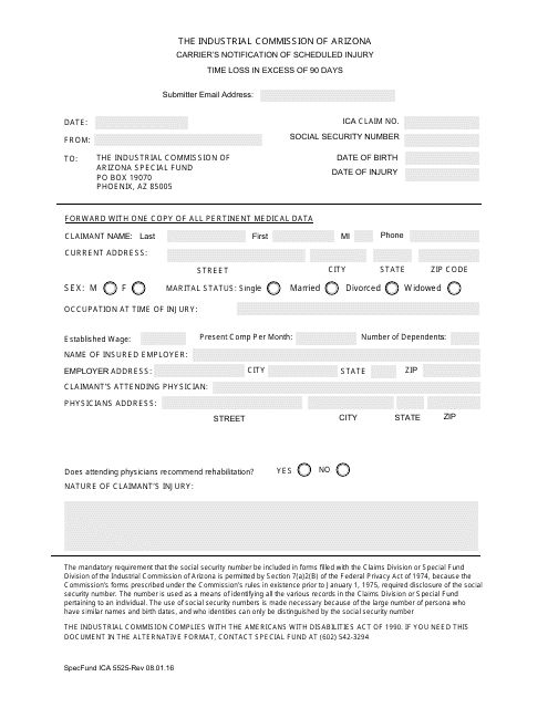 Form SpecFunds ICA5525  Printable Pdf