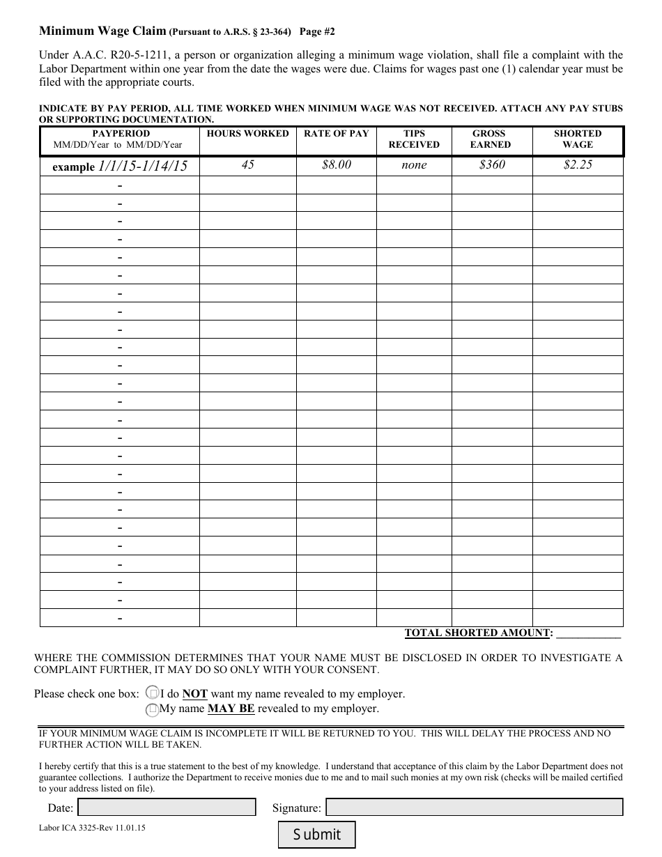 Form Labor ICA3325 - Fill Out, Sign Online and Download Fillable PDF ...