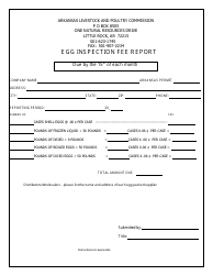 Egg Inspection Fee Report Form - Arkansas