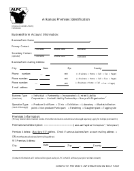 Document preview: Arkansas Premises Identification Form - Arkansas