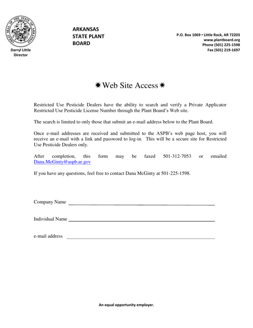 Arkansas Dealer site Access for Private Applicator License Lookup
