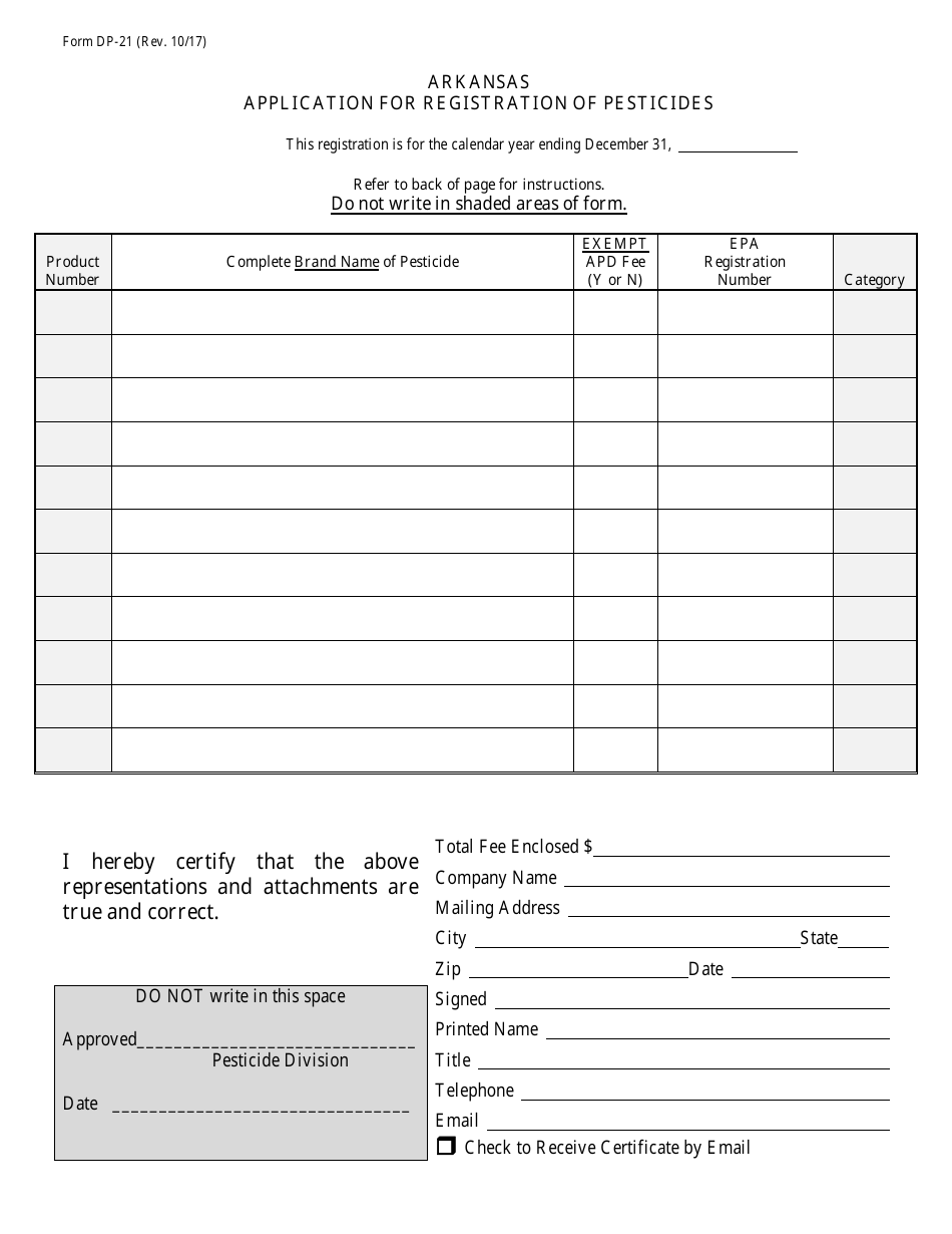 Form Dp-21 - Fill Out, Sign Online And Download Printable Pdf, Arkansas 