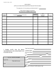 Form DP-21 Application for Registration of Pesticides - Arkansas
