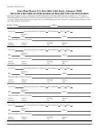 Document preview: Form DP-37 Dealer's Record of Purchaser of Restricted Use Pesticides - Arkansas
