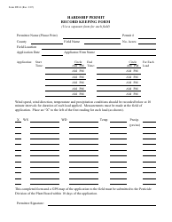 Document preview: Form DP-63 Hardship Permit Record Keeping Form - Arkansas