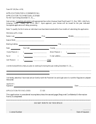 Form DP-28 &quot;Application for a Commercial Applicator Technician License&quot; - Arkansas