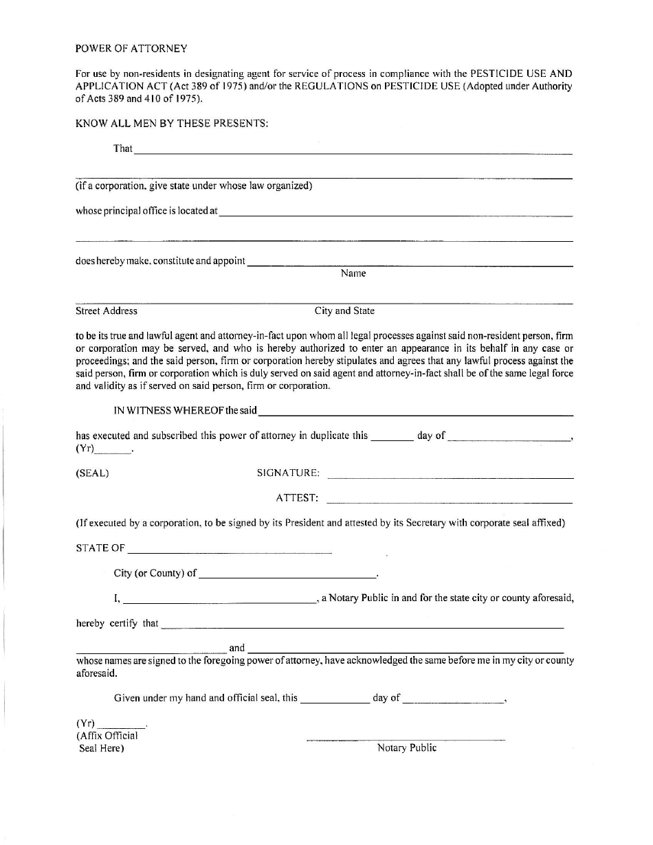 Power of Attorney Form - Arkansas, Page 1
