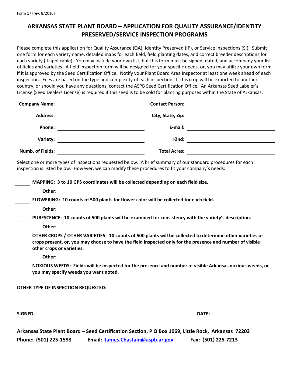 Form 17 - Fill Out, Sign Online and Download Printable PDF, Arkansas ...