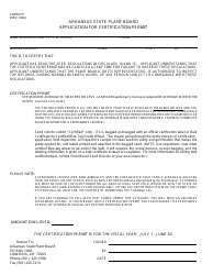 Form CP &quot;Application for Certification Permit&quot; - Arkansas