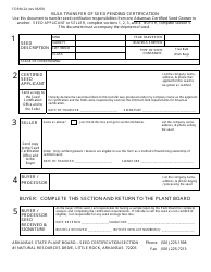 Form 24 &quot;Bulk Transfer of Seed Pending Certification&quot; - Arkansas