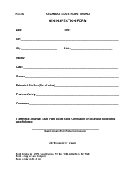 Document preview: Form 3G Gin Inspection Form - Arkansas