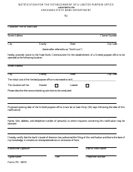 Form LPO &quot;Notification for the Establishment of a Limited Purpose Office&quot; - Arkansas