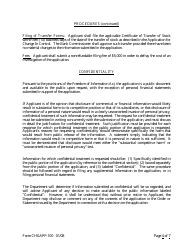 Form CHGAPP-100 Application for Change in Control - Arkansas, Page 4