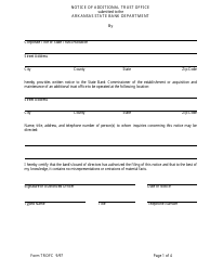 Form TROFC Notice of Additional Trust Office - Arkansas