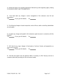 Form TPOAPP-100 Application to Adopt Trust Powers - Arkansas, Page 5