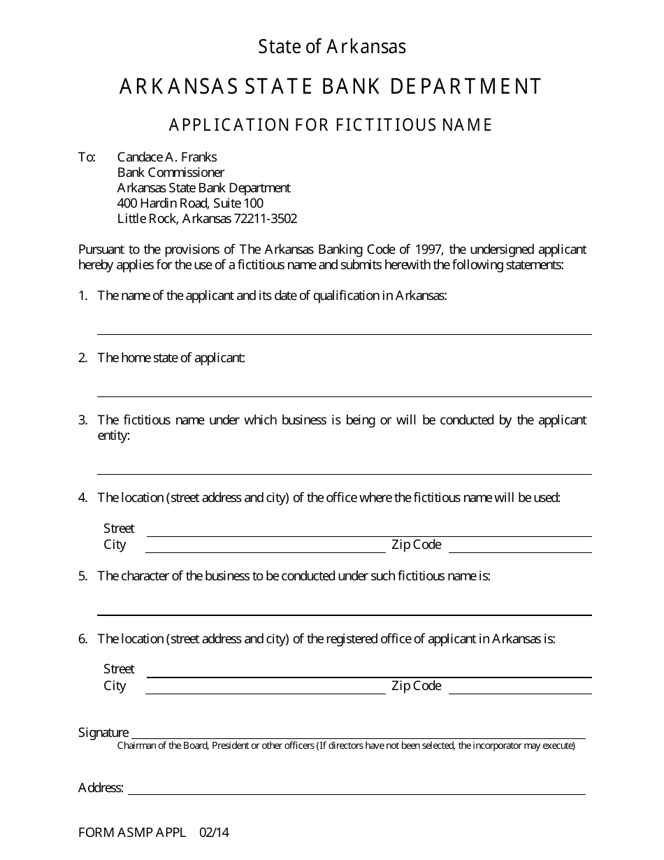 Form ASMP APPL Application for Purchase or Assumption of Less Than a Majority of Liabilities - Arkansas, Page 10