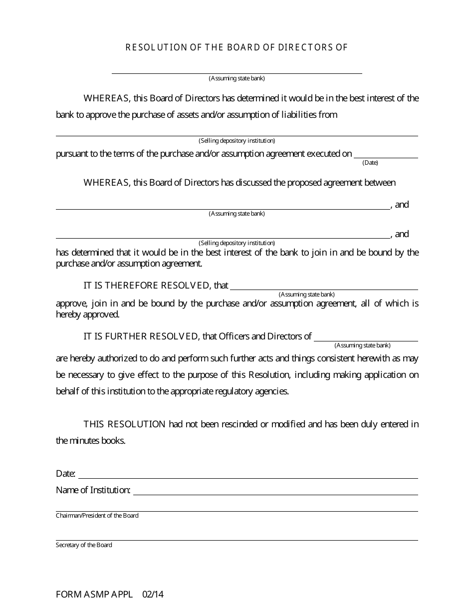 Form ASMP APPL Application for Purchase or Assumption of Less Than a Majority of Liabilities - Arkansas, Page 12