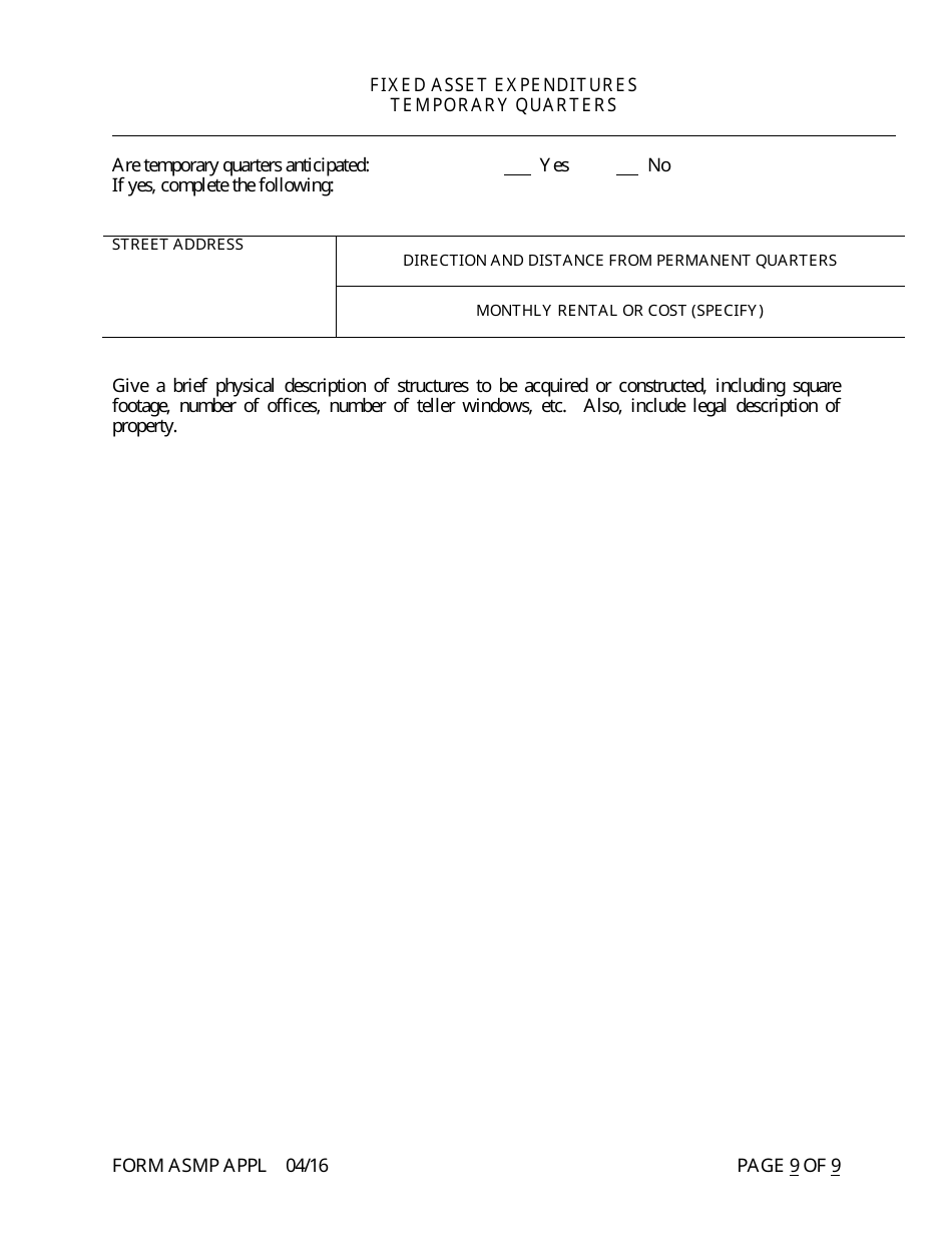 Form ASMP APPL Application for Purchase or Assumption of Less Than a Majority of Liabilities - Arkansas, Page 9
