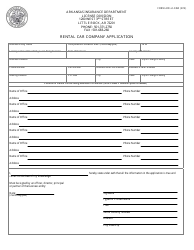 Form AID-LI-CAR Rental Car Company Application - Arkansas