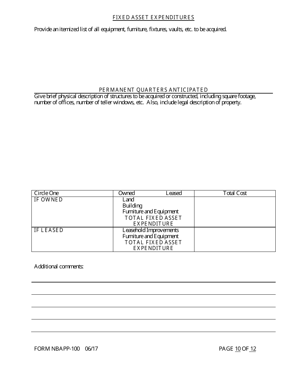 Form NBAPP-100 Application for Proposed State Bank Charter - Arkansas, Page 10