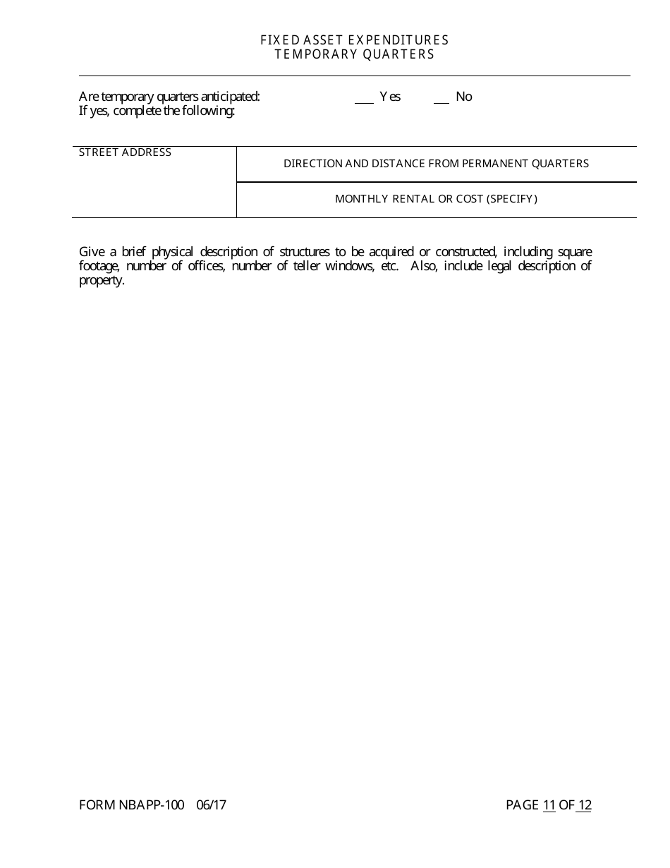 Form NBAPP-100 Application for Proposed State Bank Charter - Arkansas, Page 11