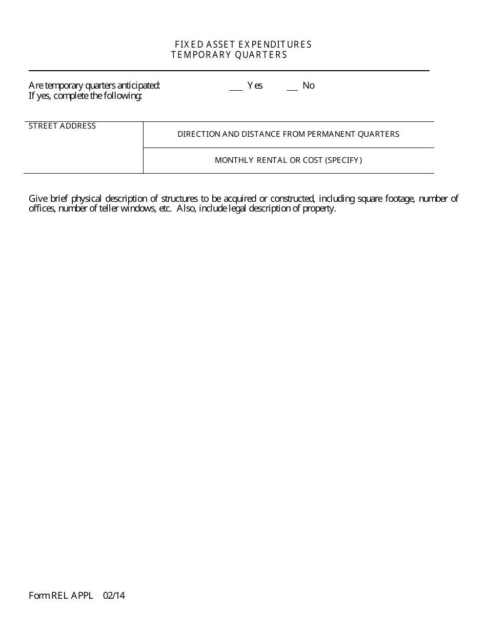 Form REL APPL Application to Relocate Main Office - Arkansas, Page 11