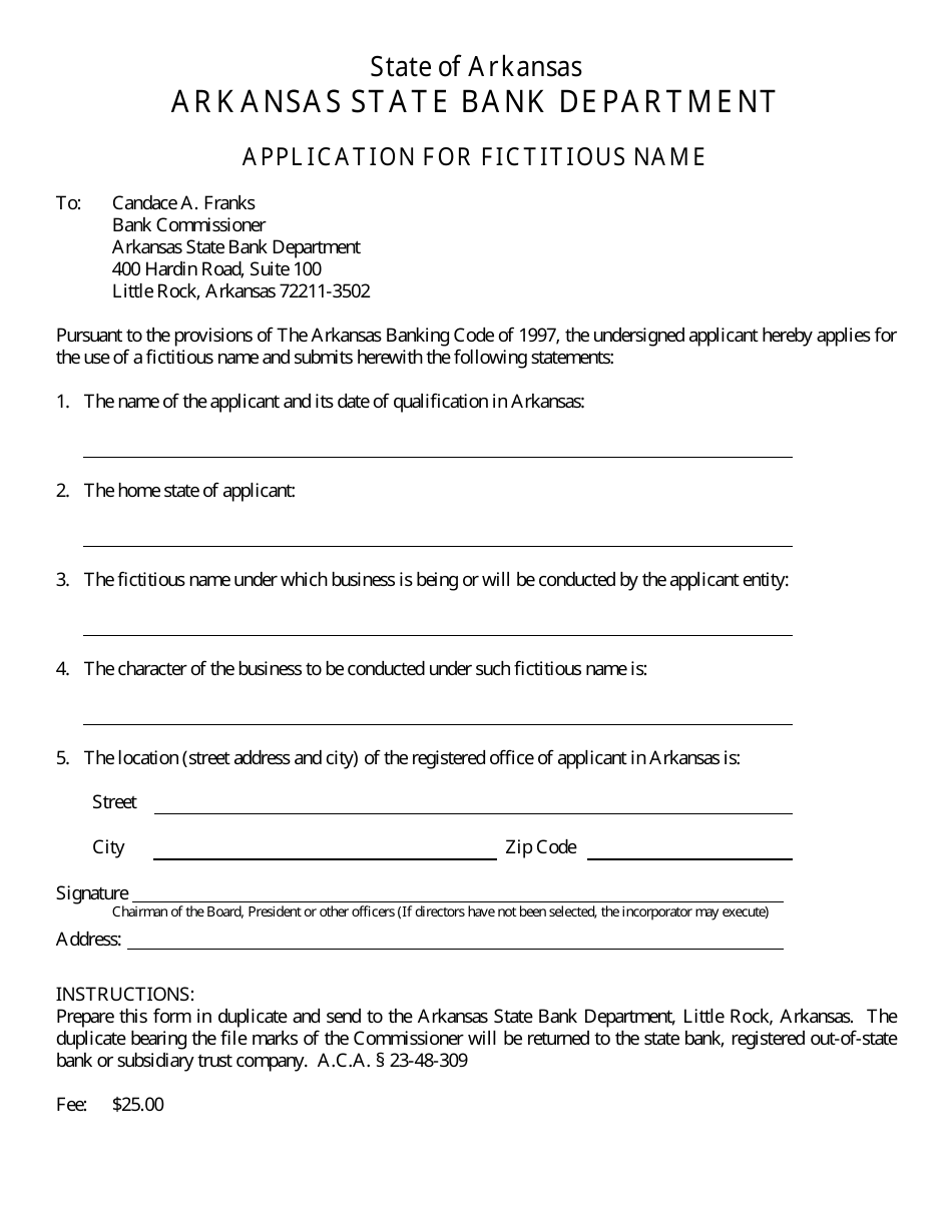 Form REL APPL Application to Relocate Main Office - Arkansas, Page 13