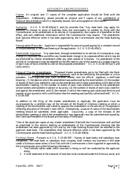 Form REL APPL Application to Relocate Main Office - Arkansas, Page 2