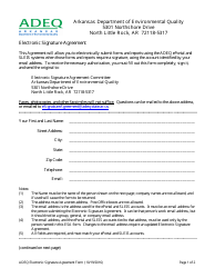 Electronic Signature Agreement Form - Arkansas