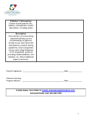 Distance Education Curriculum Approval Request Form - Arkansas, Page 2