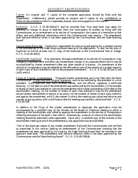 Form REO-REL APPL Application to Reorganize and Relocate Bank Charter - Arkansas, Page 2