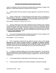 Form REO-REL APPL Application to Reorganize and Relocate Bank Charter - Arkansas, Page 5