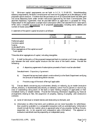 Form REO-REL APPL Application to Reorganize and Relocate Bank Charter - Arkansas, Page 7