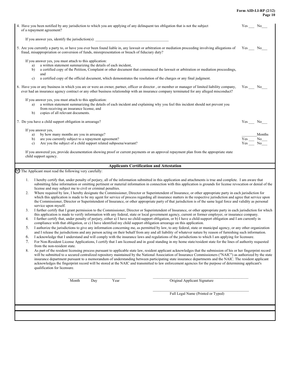 Form AID-LI-COR Change From Nonresident to Resident - Arkansas, Page 10