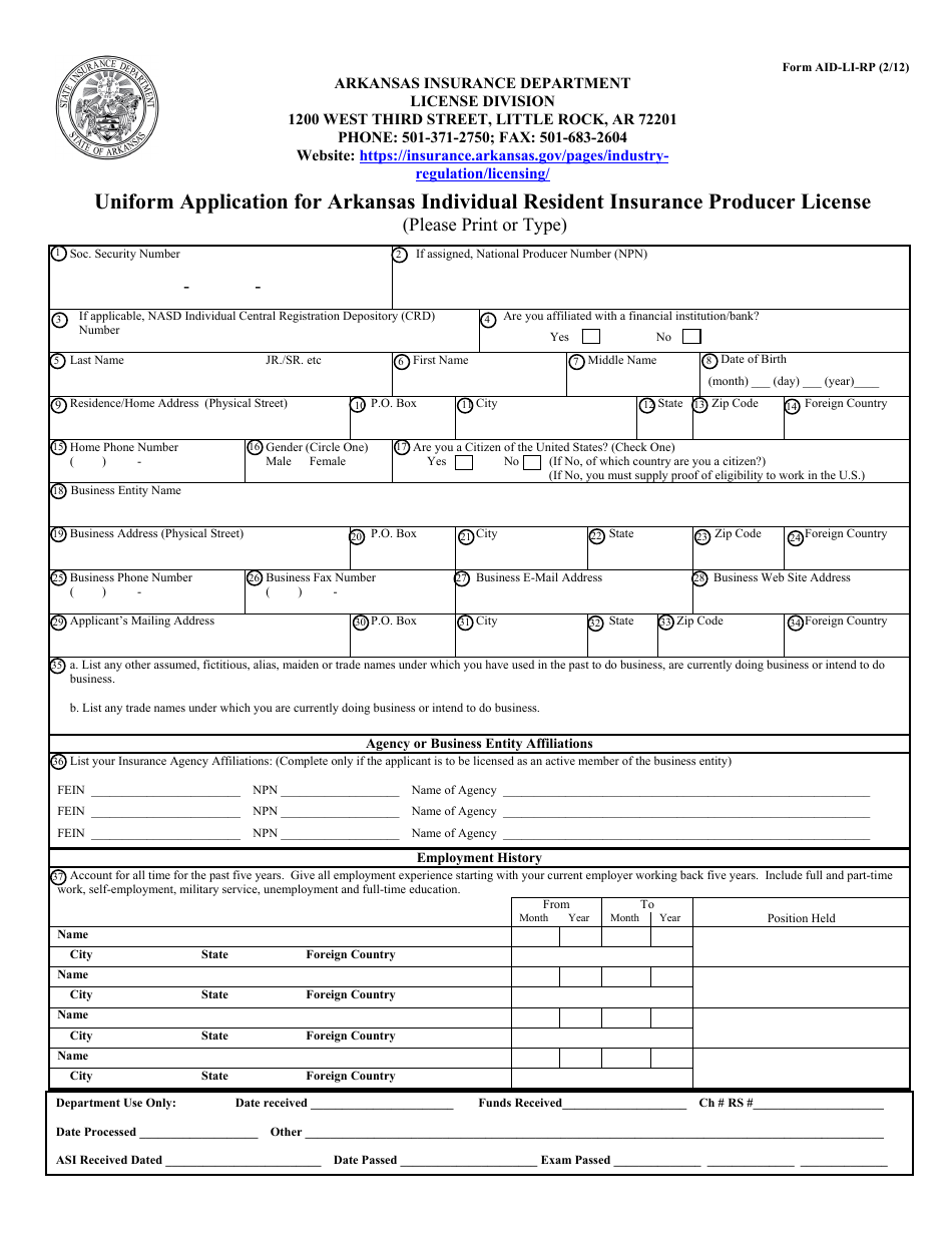 Form AID-LI-COR Change From Nonresident to Resident - Arkansas, Page 8