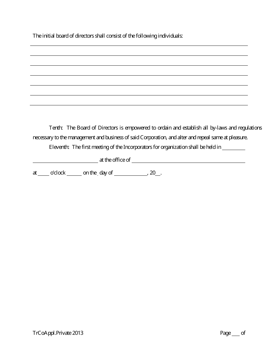 Application for Proposed Private State Trust Company - Arkansas, Page 16