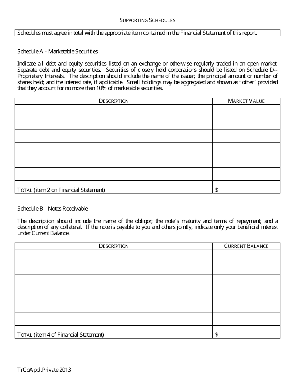 Application for Proposed Private State Trust Company - Arkansas, Page 30