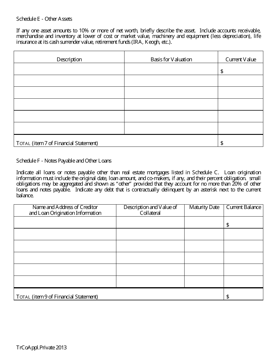 Application for Proposed Private State Trust Company - Arkansas, Page 32