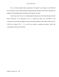 Form TCOAPP-100 Application for Proposed State Trust Company - Arkansas, Page 27