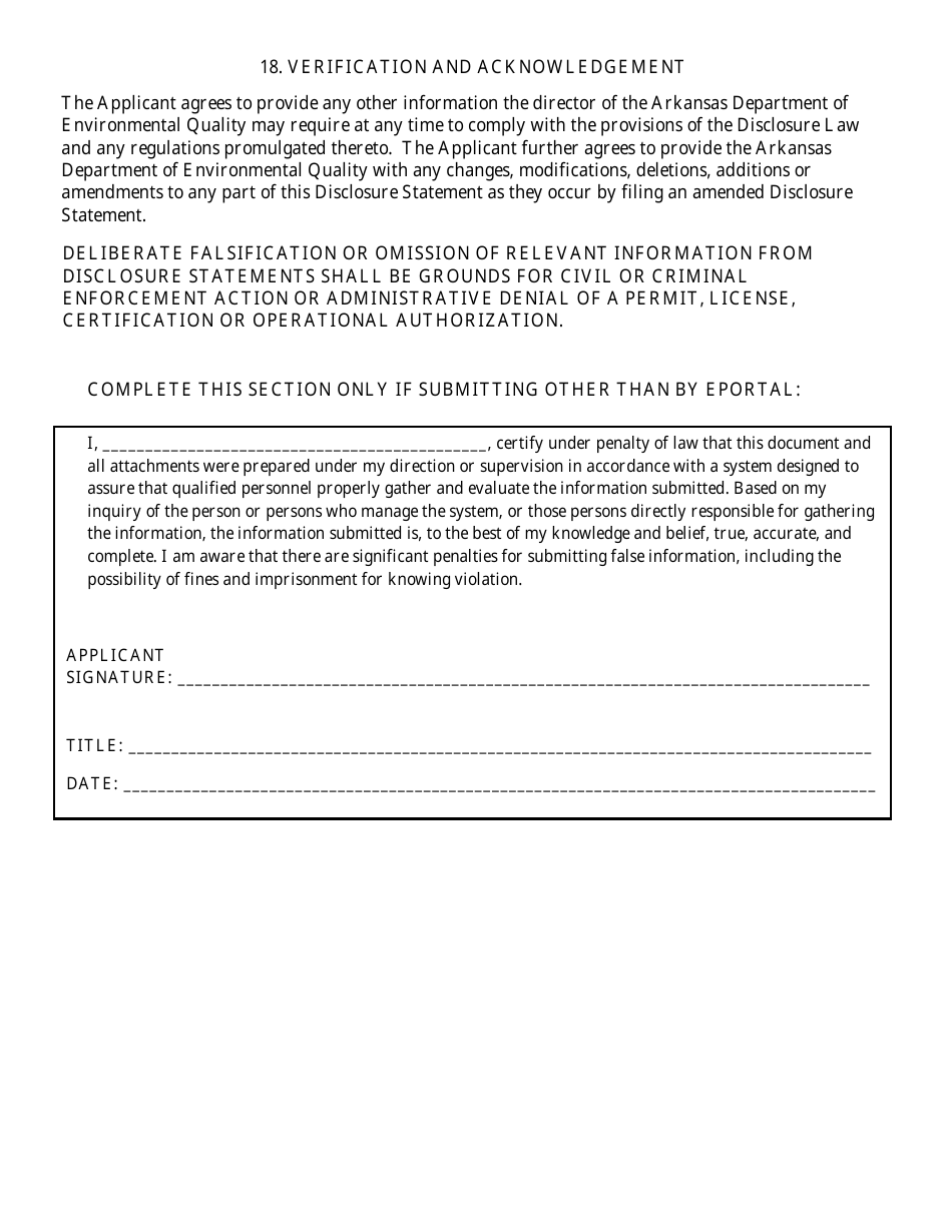 Arkansas Disclosure Statement Form Download Fillable PDF Templateroller