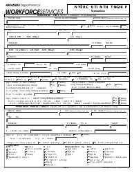 Document preview: Form DWS-ARK-501 Application for Unemployment Benefits - Arkansas (Vietnamese)