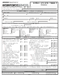 Form DWS-ARK-501 Application for Unemployment Benefits - Arkansas (Vietnamese), Page 2