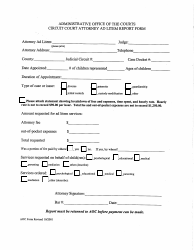 Document preview: Attorney Ad Litem Report Form - Arkansas