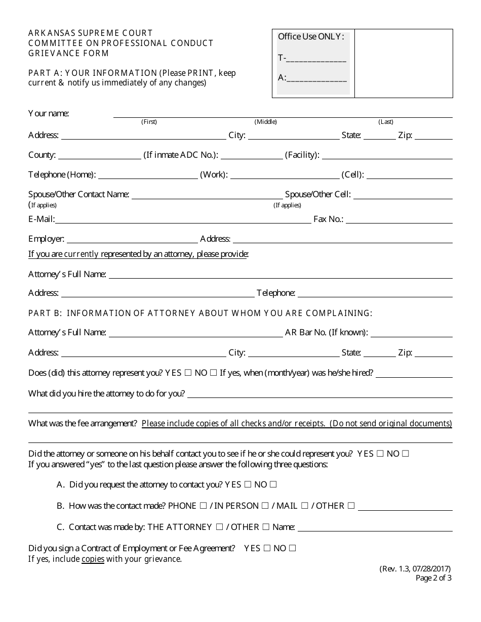 Arkansas Grievance Form Fill Out Sign Online And Download Pdf Templateroller