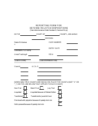 Reporting Form for Defense-Related Dispositions - Arkansas