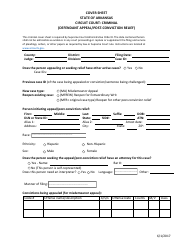 Document preview: Criminal Cover Sheet (Defendant Appeal/Post-conviction Relief) - Arkansas