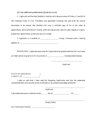 Application for Appointment and Authorization to Serve Legal Process - Arkansas, Page 2